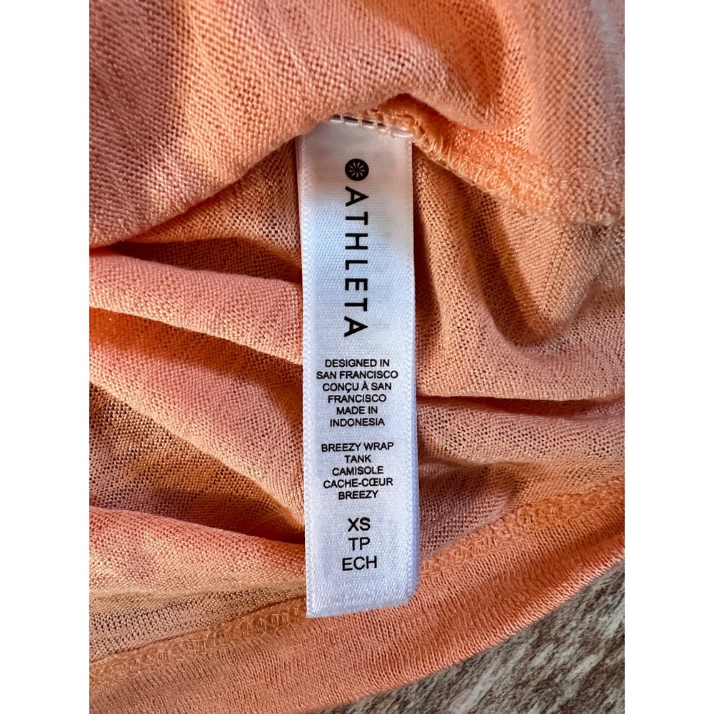 Athleta Breezy Wrap Tank Top XS Peach Sleeveless Modal Blend Lightweight - Picture 5 of 10